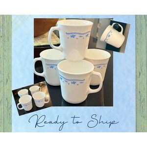 Vintage Corning USA Morning Blue Corelle Cups/Mugs - Set of 4